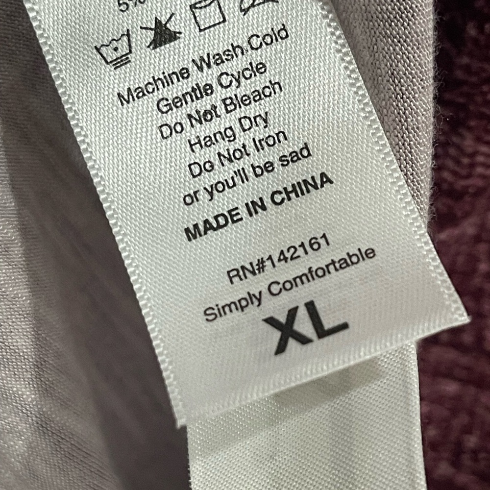 LuLaRoe XL Women's Maroon Short Sleeve Top w Stretch 687 - Picture 7 of 8